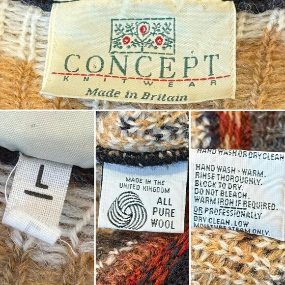 *RARE* VTG 80s 'Concept Knitwear' quirky autumnal wool cardigan! π 𦑠π¦ π - Picture 5 of 11